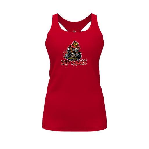 [FT0TRBRD-FYS-LOGO1] Decker Racerback Tank Top (Female Youth S, Red, Logo 1)