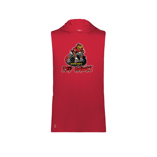[222590.083.XS-LOGO1] Men's CoolDry Sleeveless Hoodie (Adult XS, Red, Logo 1)