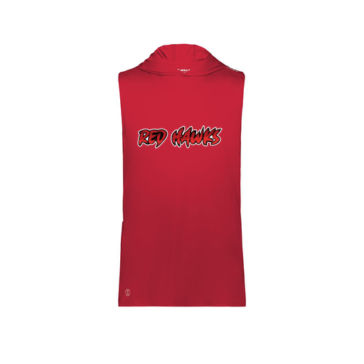[222590.083.XS-LOGO2] Men's CoolDry Sleeveless Hoodie (Adult XS, Red, Logo 2)