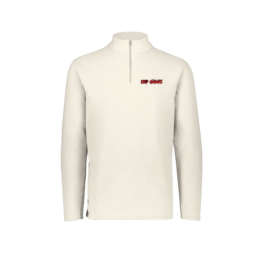[6863.53T.XS-LOGO2] Men's MicroFleece 1/4 Zip Pullover (Adult XS, White, Logo 2)