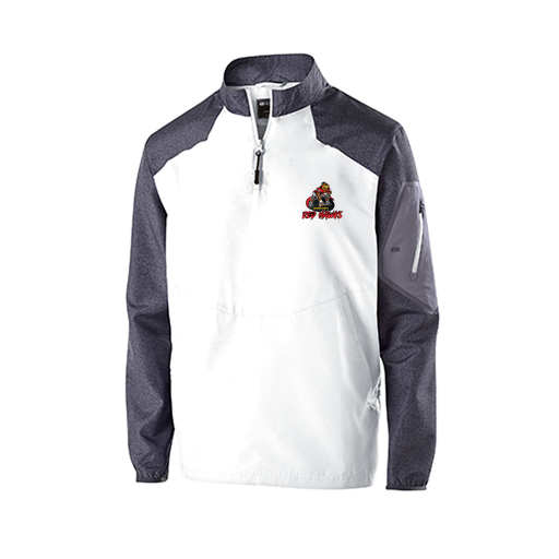 [229155.H04.XS-LOGO1] Men's Raider LS Pullover (Adult XS, White, Logo 1)