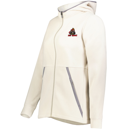 [6860.53T.XS-LOGO1] Ladies Chill Full Zip Fleece (Female Adult XS, White, Logo 1)